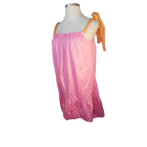 Antonio Melani Size 6 Pink Orange Tie strap Ruffle Dress NWT $169 - Picture 2 of 4